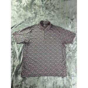 Rhoback Golf Polo Mens XXL Green Floral Short Sleeve Embroidered
